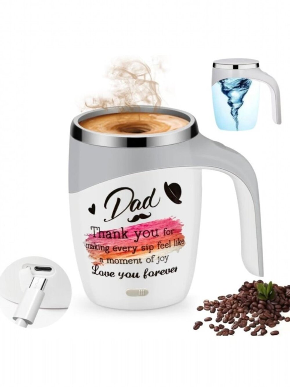 Automatic Magnetic Self Stirring Coffee Mug Rechargeable Electric Mug for Dad